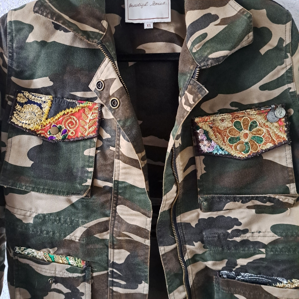 Beautiful Stories Embellished Camo Jacket - Picture 4 of 5